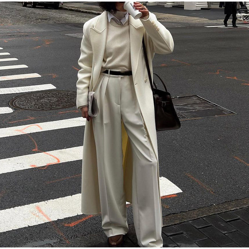 Manteau Trench en Laine Double Épaisseur