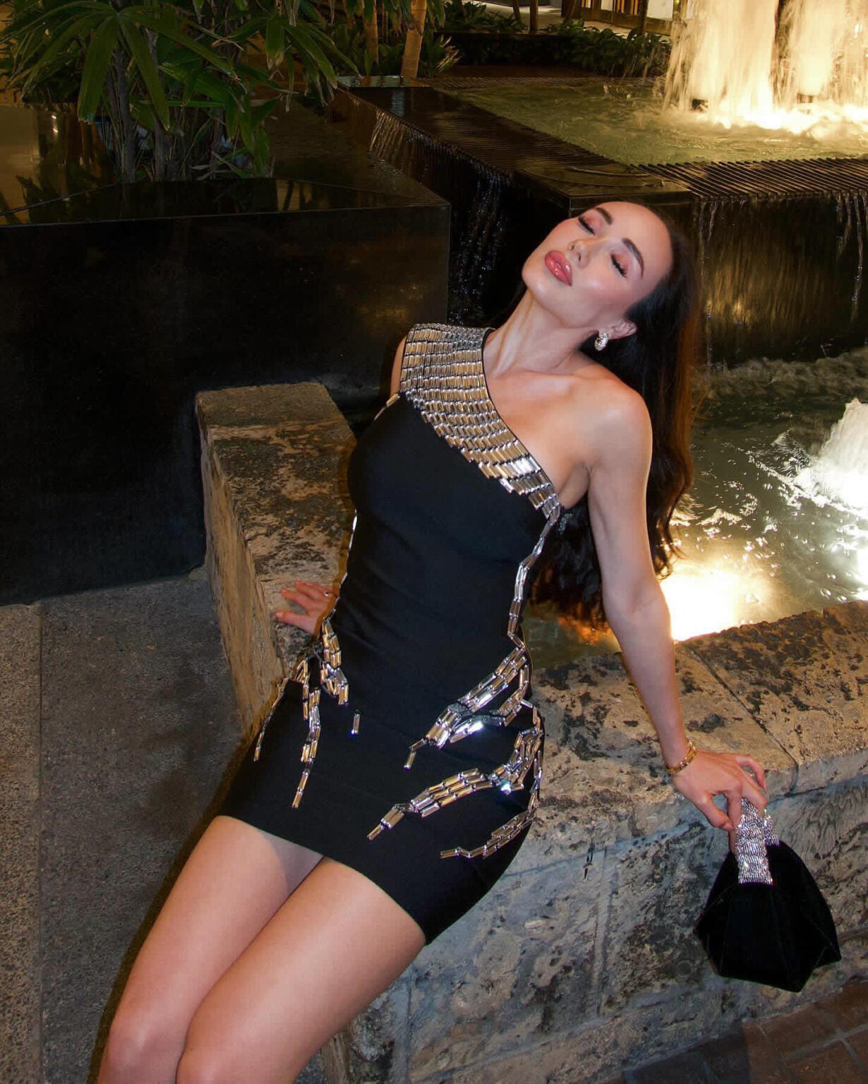 Robe Bandage Élégante à Un Épaule