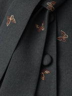 Ensemble brodé de papillons anthracite