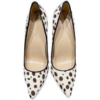 Escarpins à talons hauts en crin de cheval avec motif pois