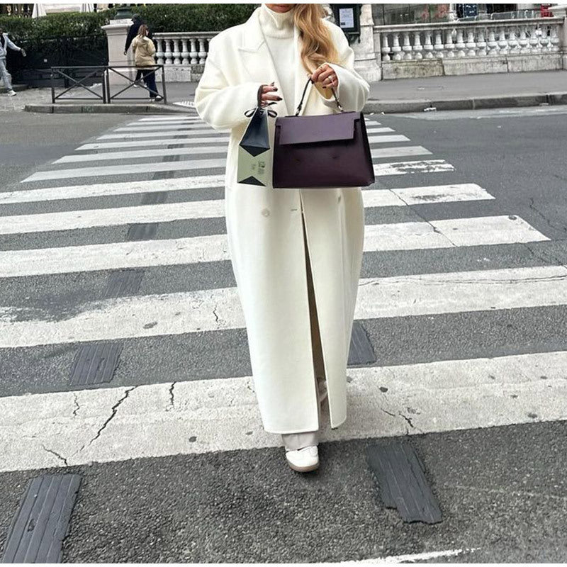 Manteau Trench en Laine Double Épaisseur