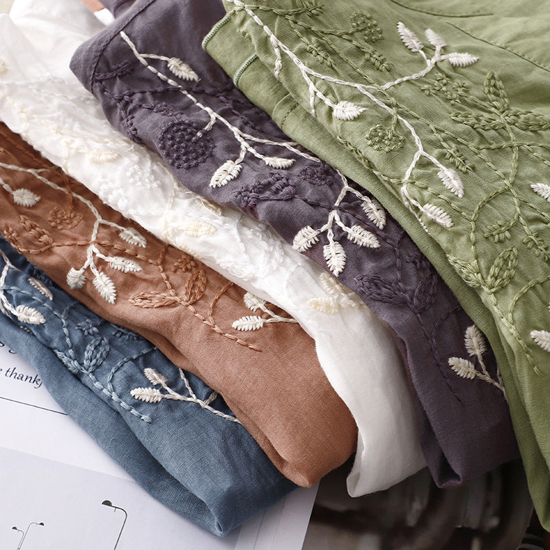 BLOUSE BRODÉE VINTAGE – ÉLÉGANCE URBAINE &amp; CHARME ARTISTIQUE