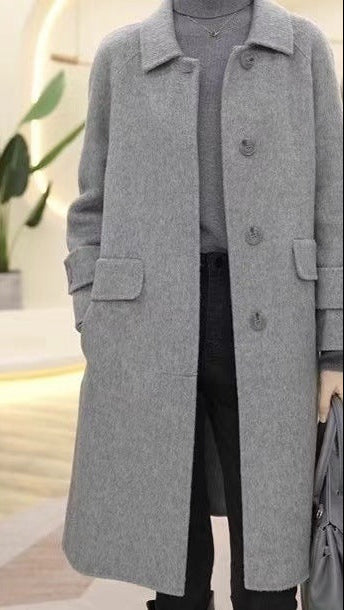 Manteau en Laine Simple Face