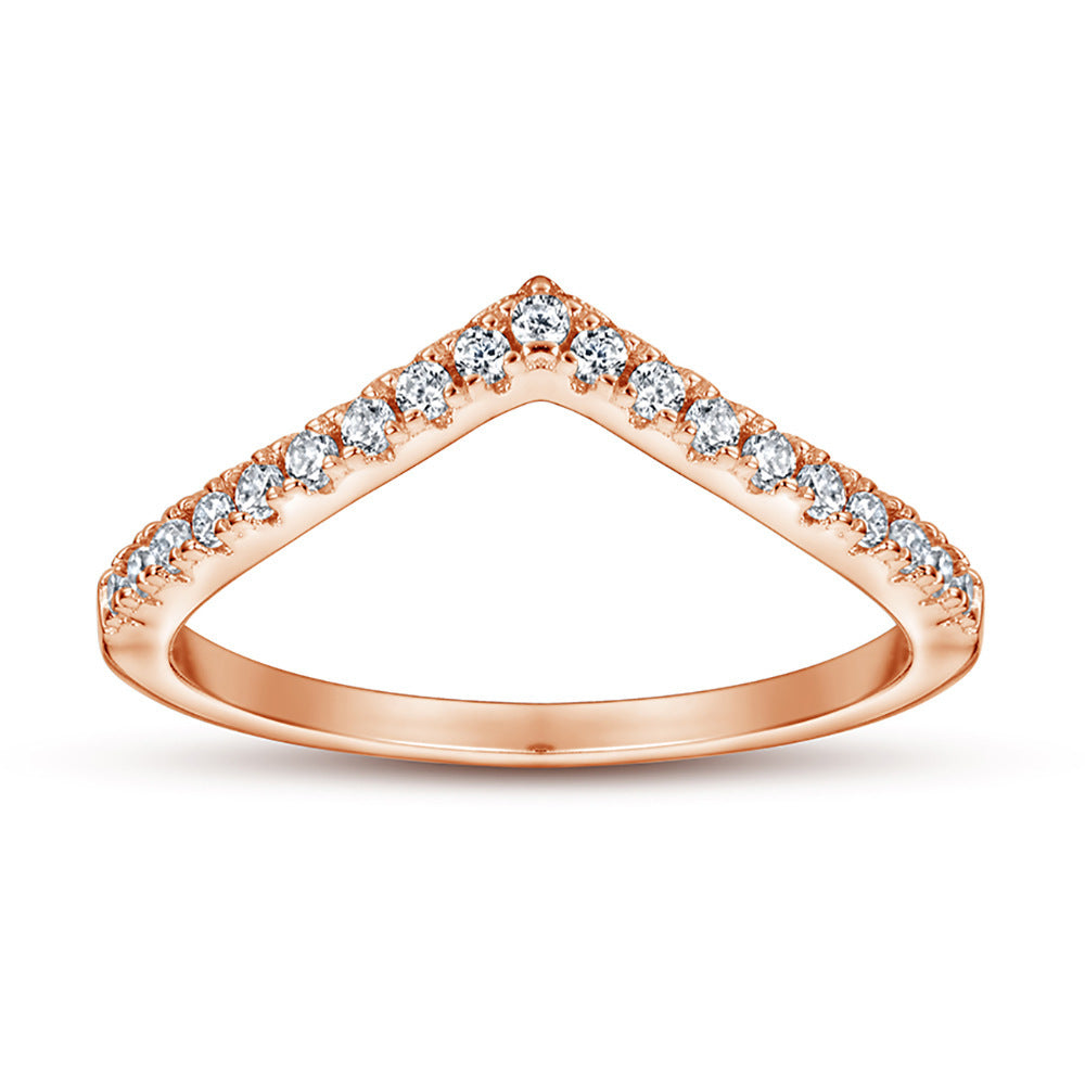 Bague en Argent S925 en Forme Cœur avec Diamants