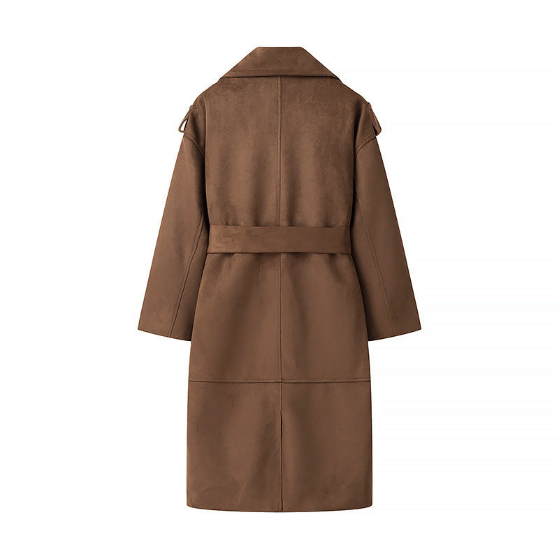 Manteau Trench en Velours de Daim