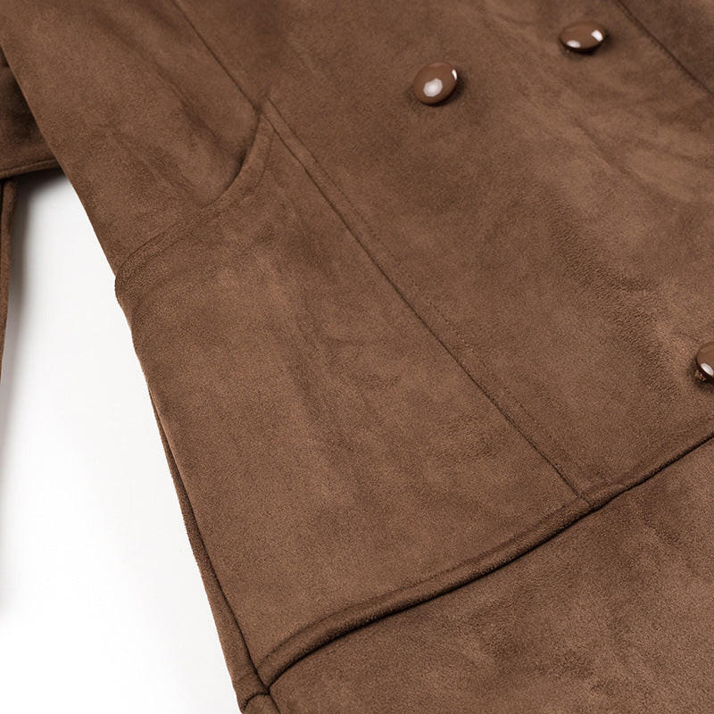 Manteau Trench en Velours de Daim