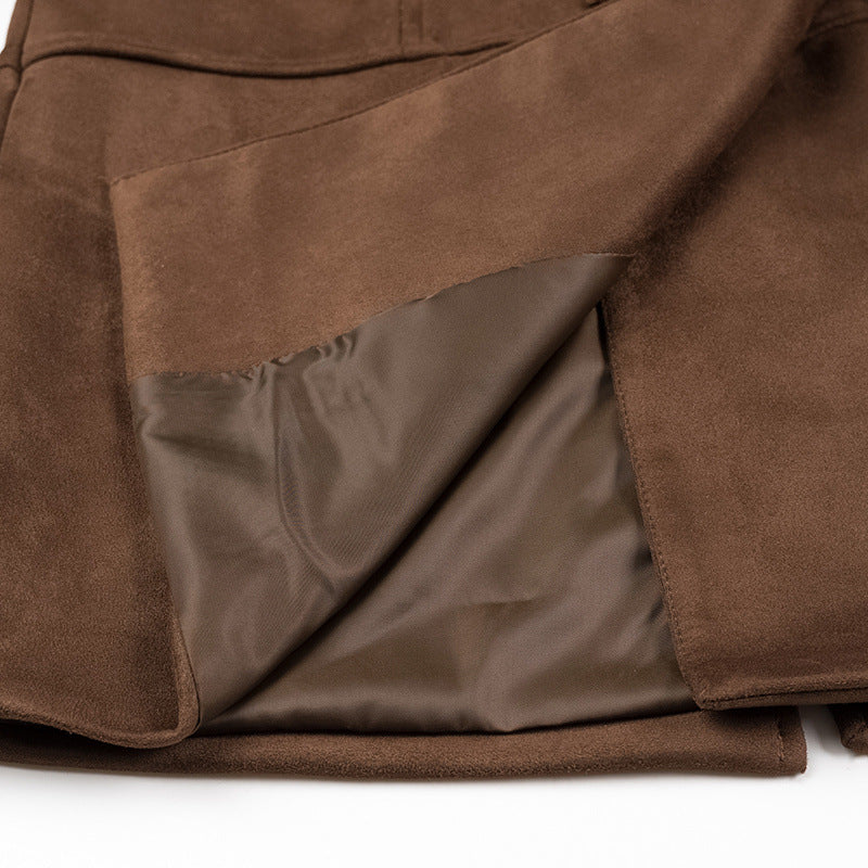 Manteau Trench en Velours de Daim