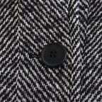 Manteau Mi-Long en Sergé à Motif Chevron