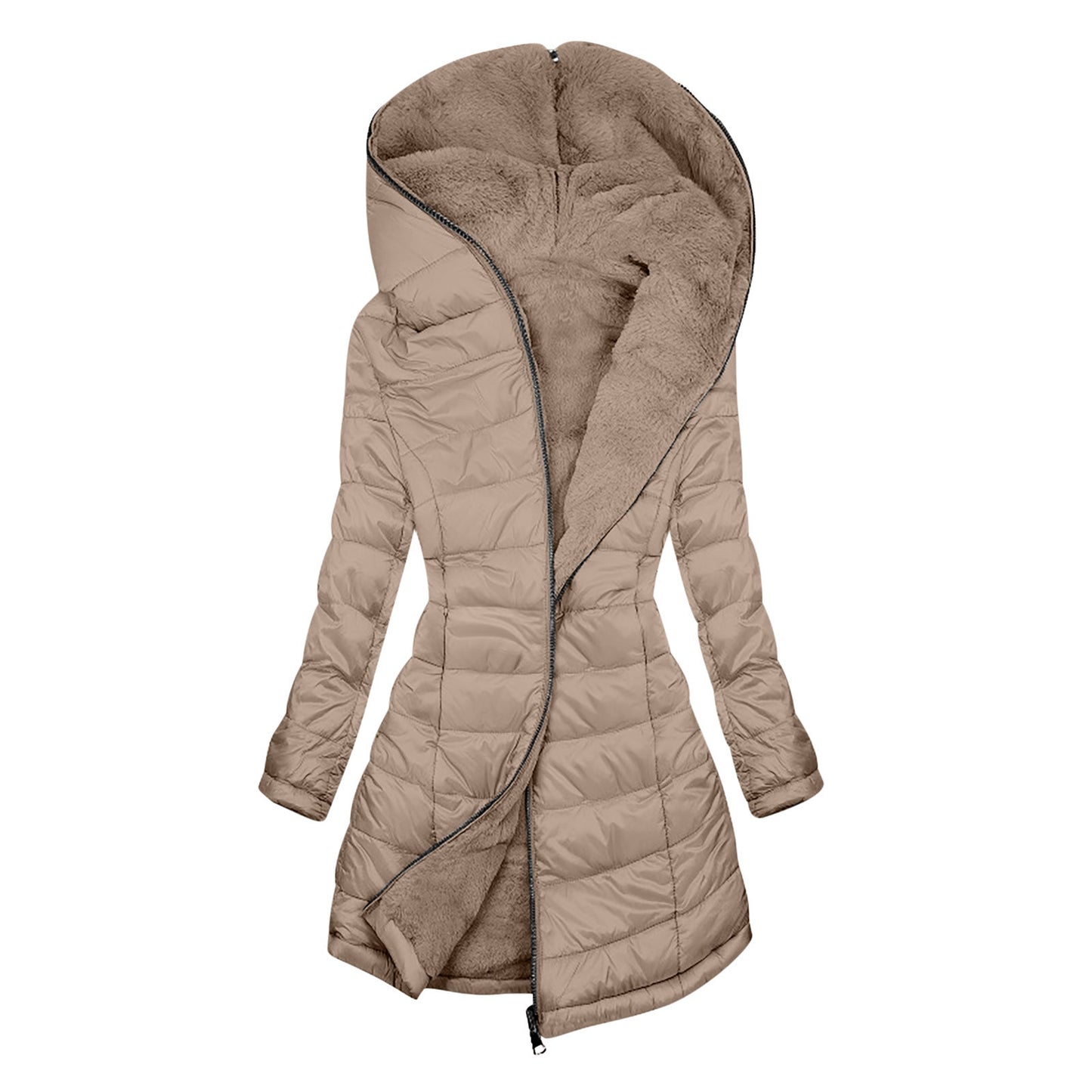 Manteau Mi-Long Hiver à Capuche