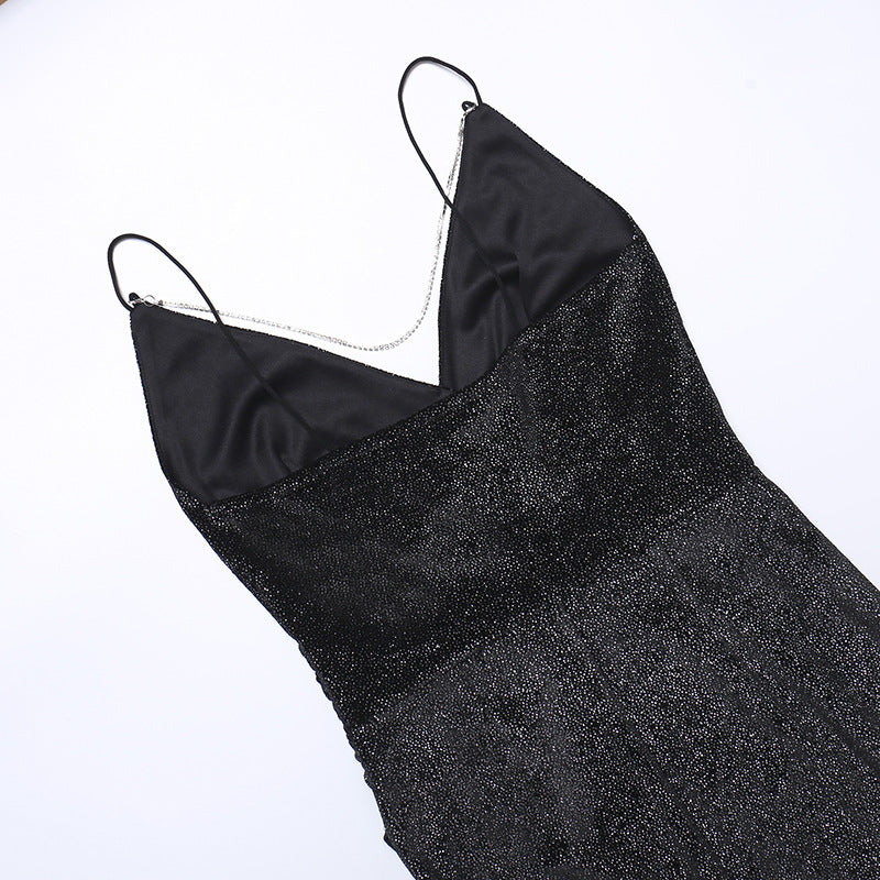 Robe Midi Éclatante en Velours