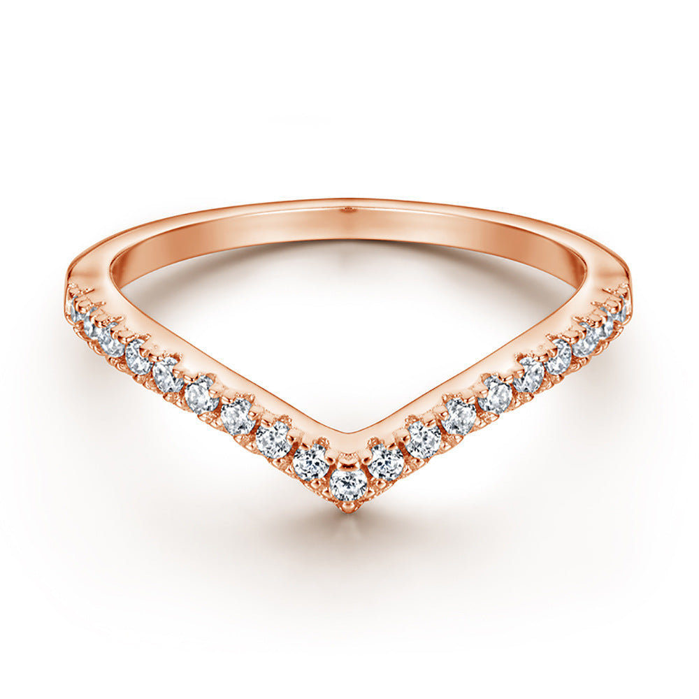 Bague en Argent S925 en Forme Cœur avec Diamants