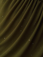 Robe midi vert olive moulante