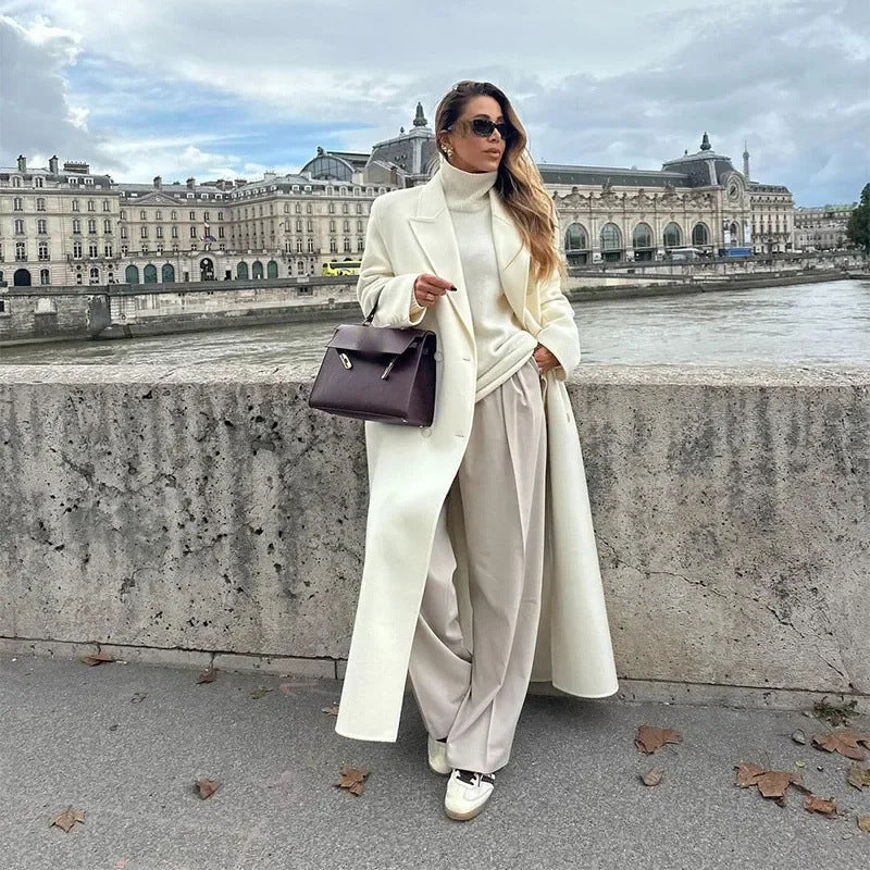 Manteau Trench en Laine Double Épaisseur