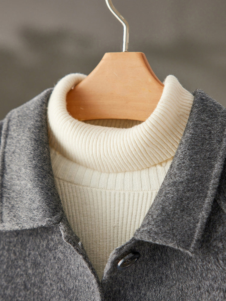 Manteau en Laine Simple Face