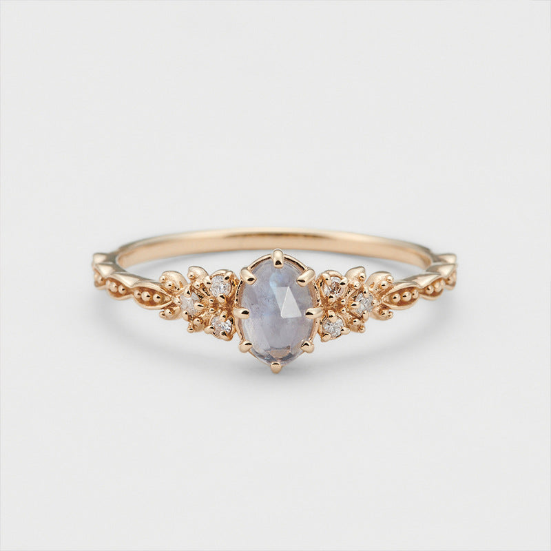 Bague Labradorite Olive Éthérée en Argent Sterling