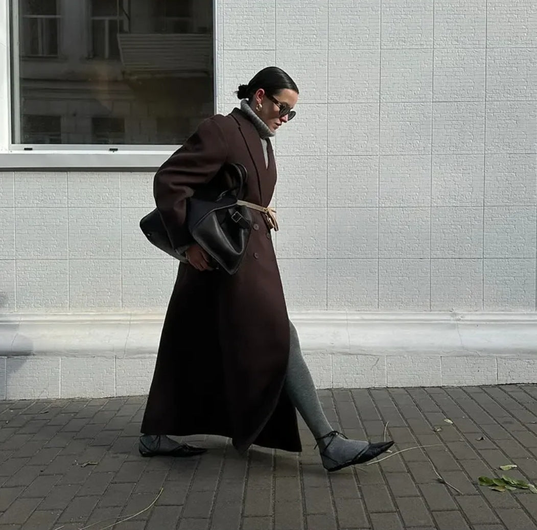 Manteau à Revers Élégant