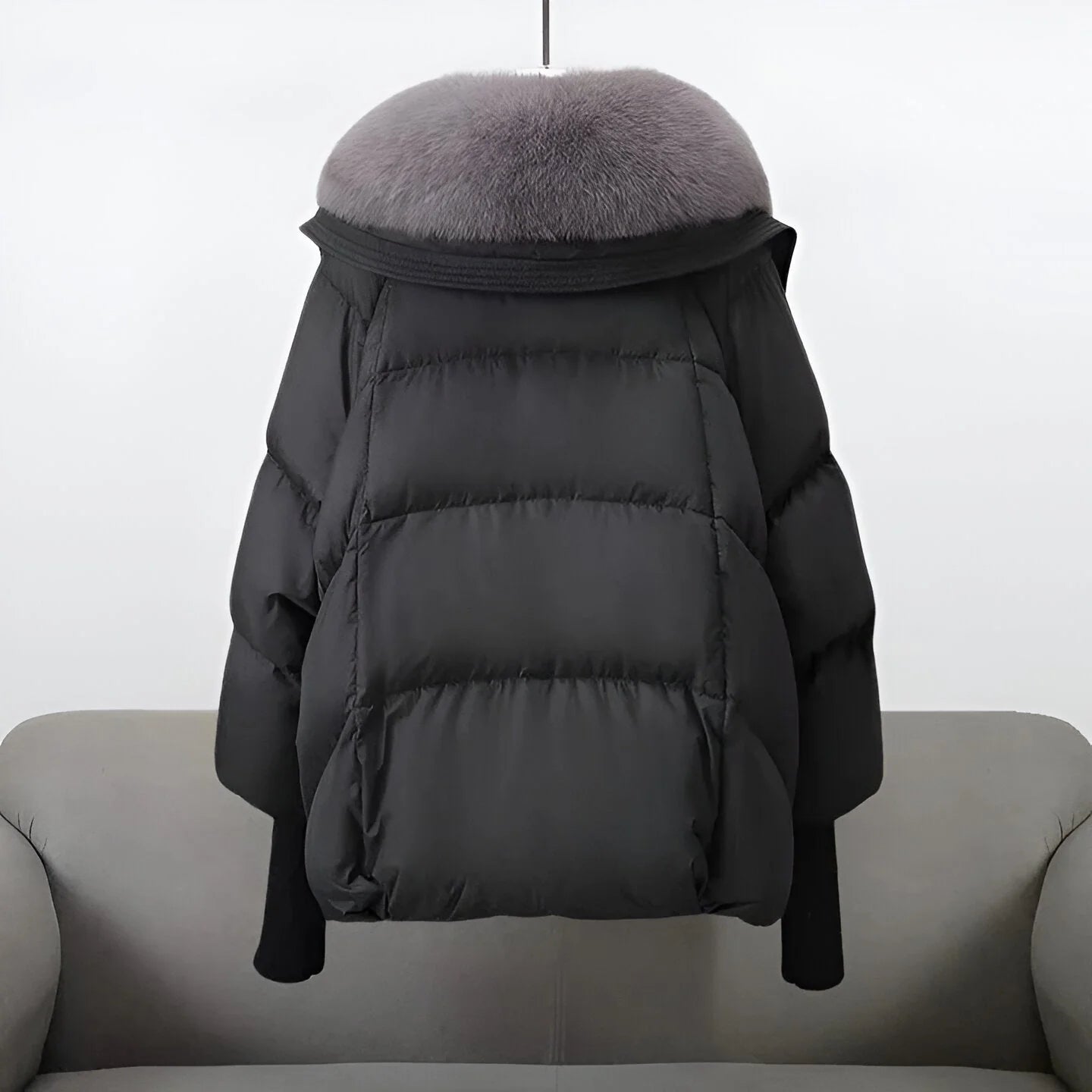 Veste luxueuse à col en fourrure