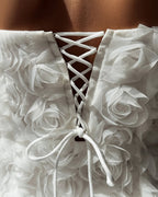 Robe mini Blanche élégante à texture rose