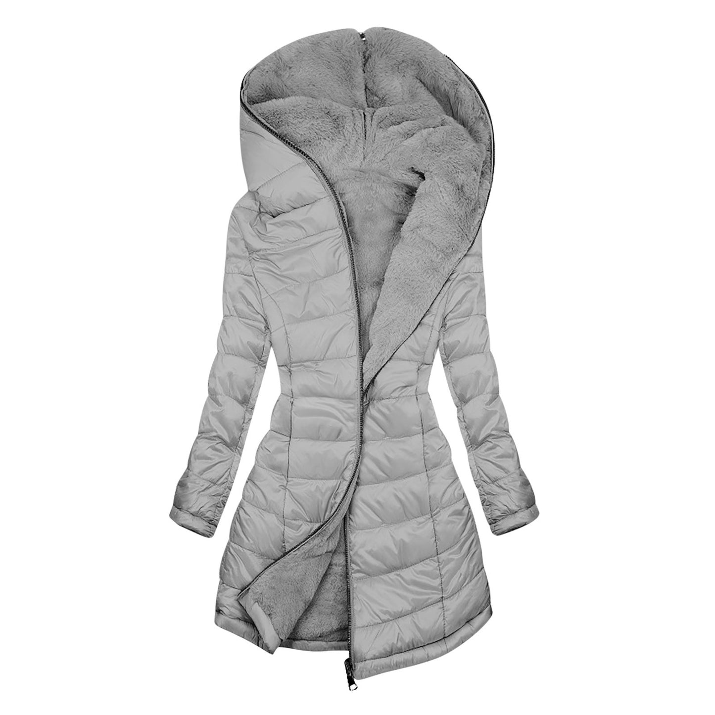 Manteau Mi-Long Hiver à Capuche