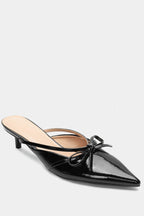 Mules Pointues avec Nœud Décoratif