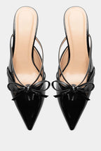 Mules Pointues avec Nœud Décoratif