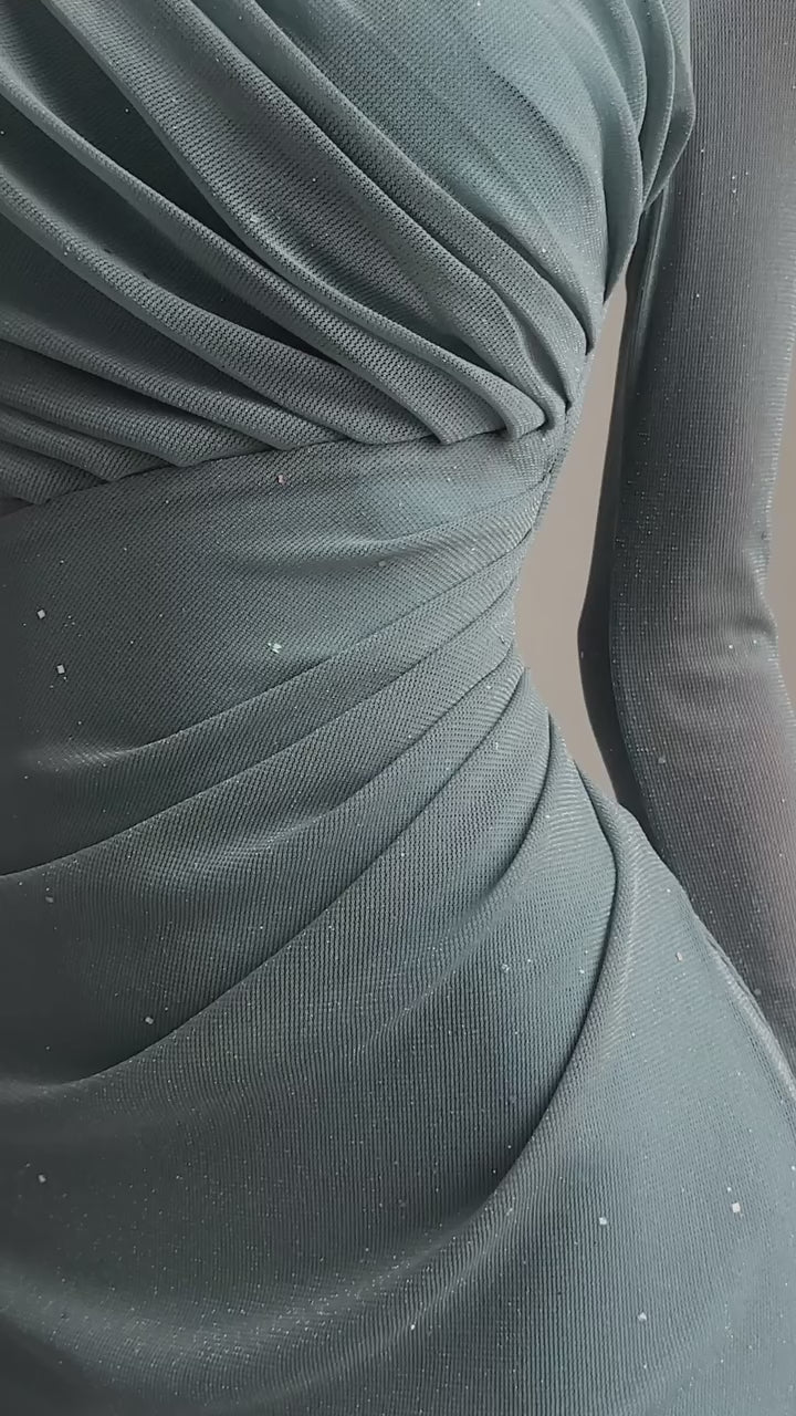 Robe midi en maille avec paillettes